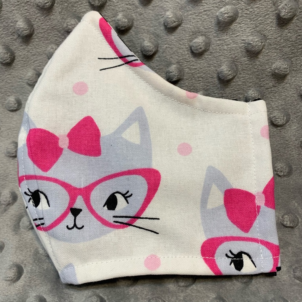 Women’s or Teen handmade face mask Grey Cat